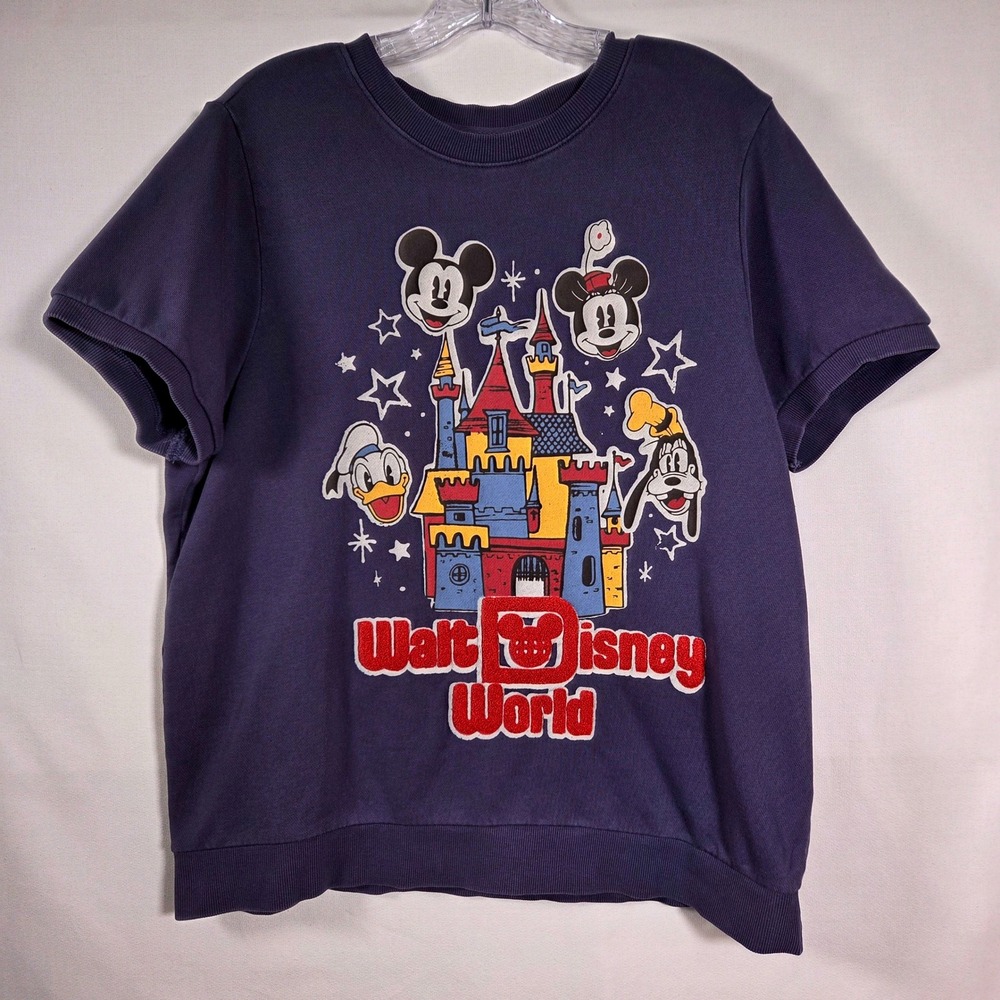 Disney Parks Walt Disney World Castle Mickey Minnie Goofy Sweatshirt Large